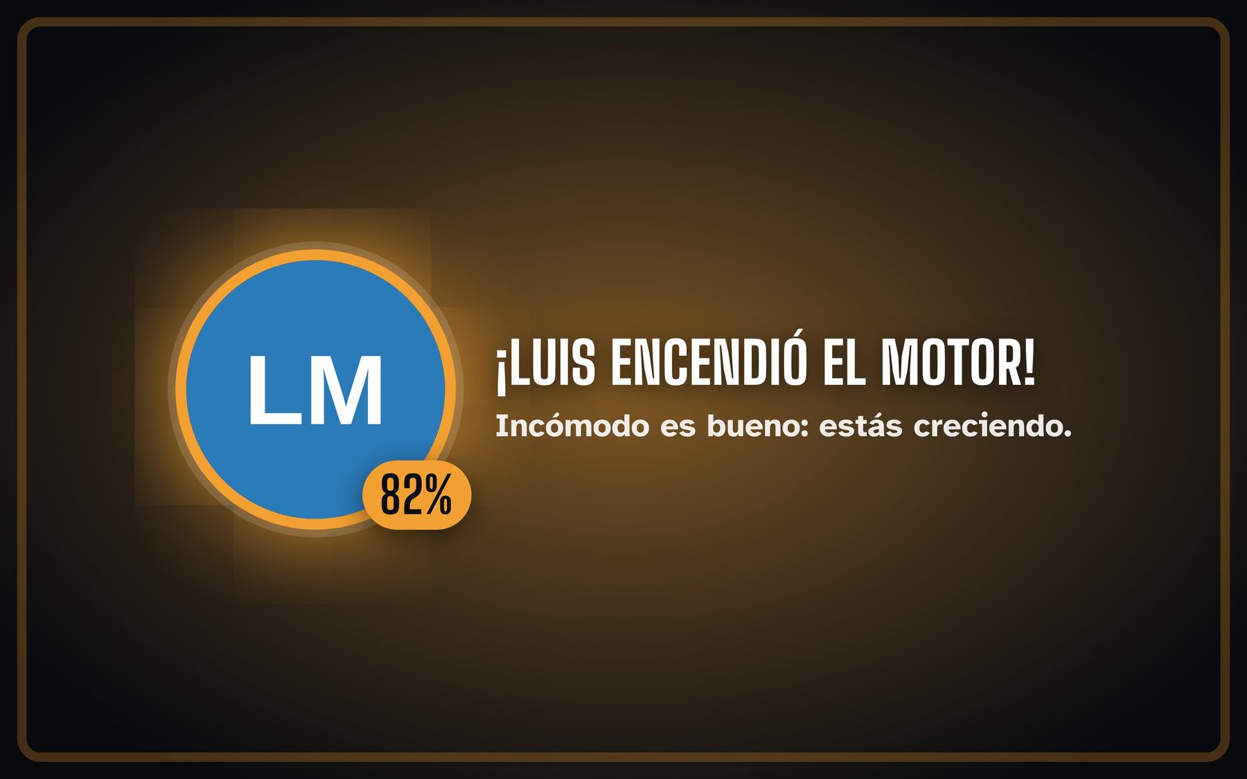 Destello en la pantalla grande: ¡Luis encendió el motor! con su foto y su 82 %
